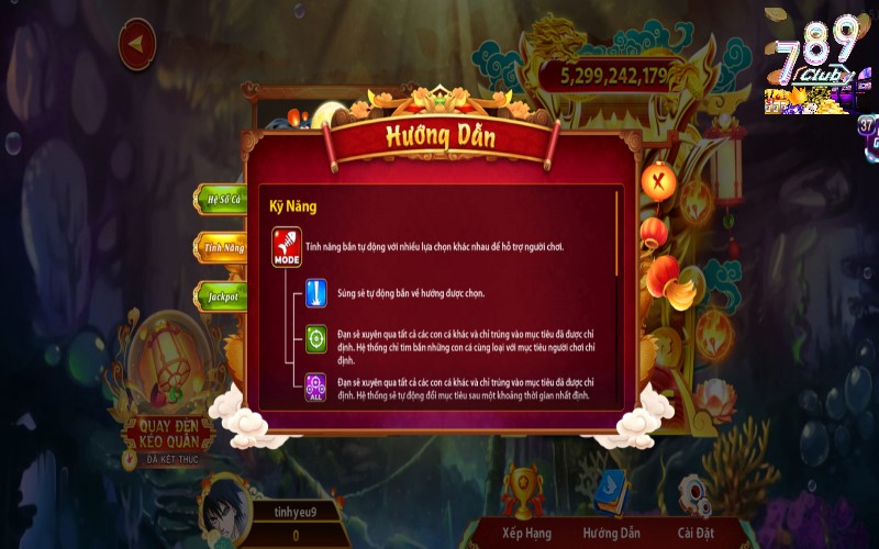 Các tính năng có trong game bắn cá của 789Club