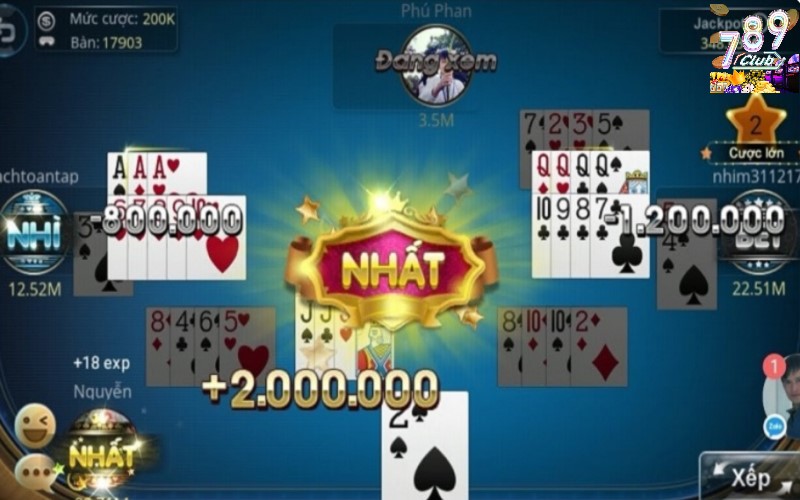 Ai đạt số điểm thấp nhất và nhiều phỏm nhất sẽ thắng