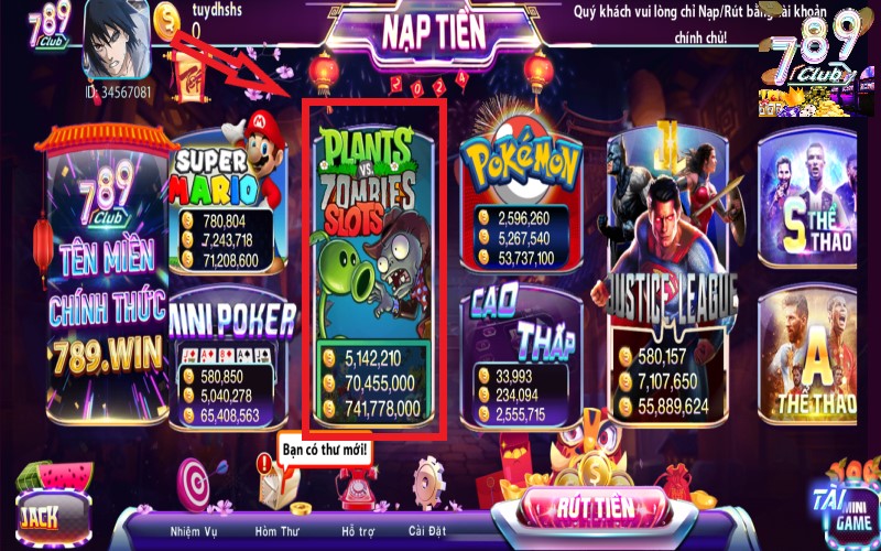 Game plants vs zombies slots tại 789Club
