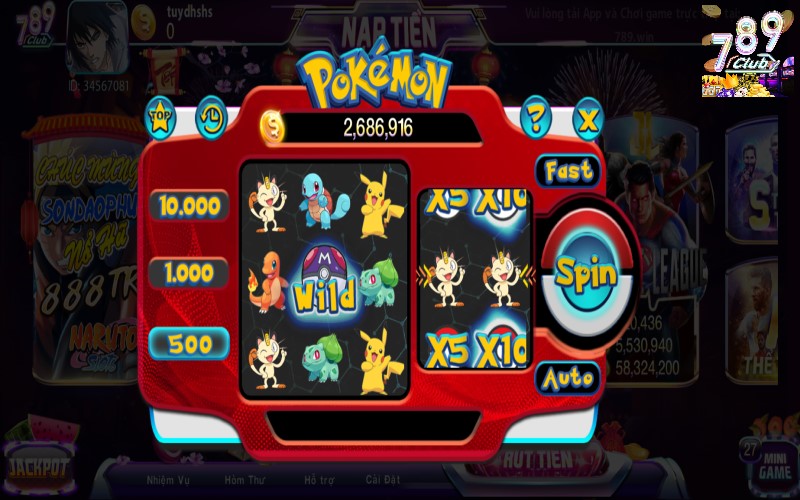 Điểm nổi bật của mini game pokémon tại 789club