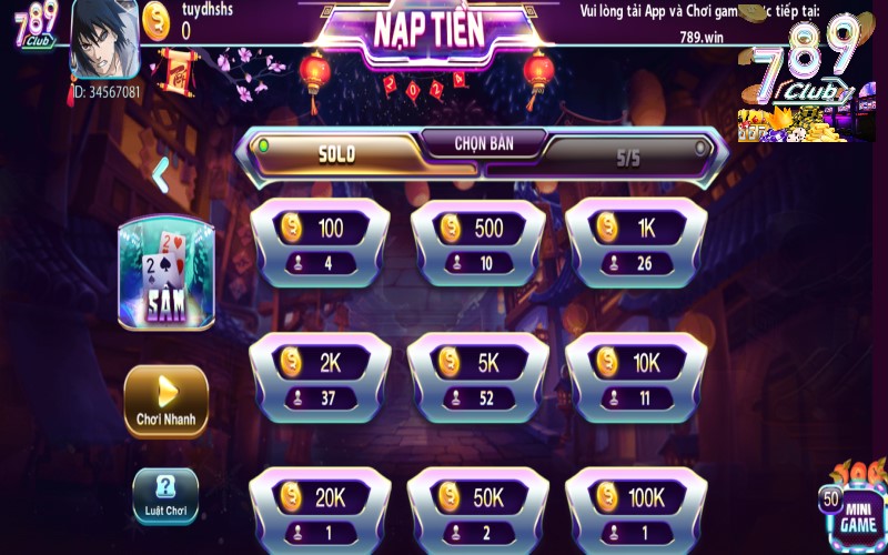 Luật chơi game bài sâm 789club