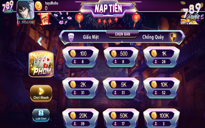 Game bài phỏm tại 789club