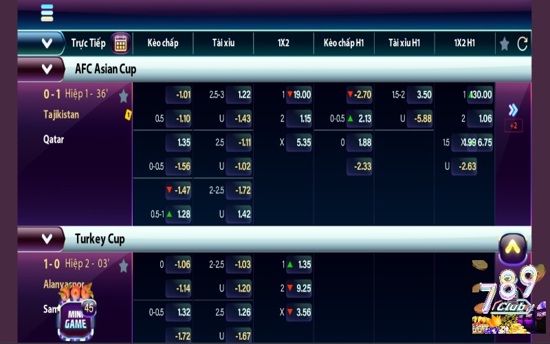 Sảnh game thể thao bóng đá 789club