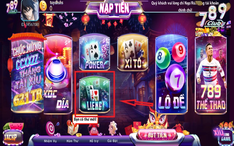 Tham gia chơi liêng tại cổng game 789club