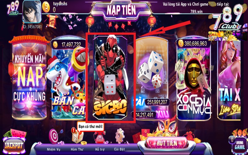 Game sicbo tại cổng game 789Club