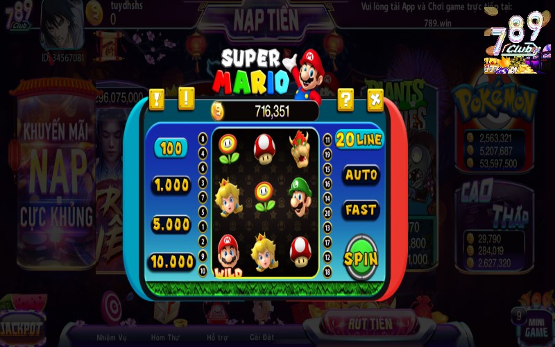 Game super mario tại cổng game 789Club