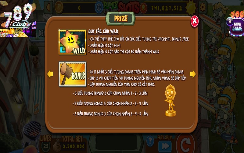 Các biểu tượng đặc biệt trong plants vs zombies slots