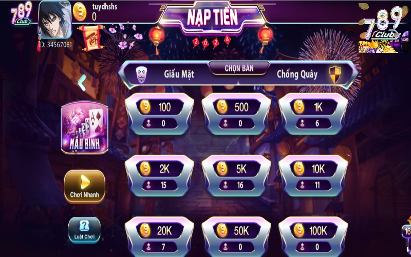 Game bài mậu binh tại 789club