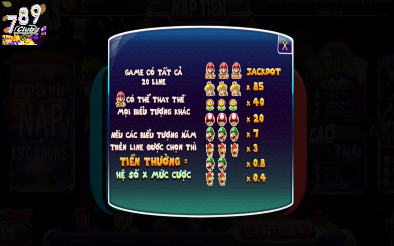 Quy định trả thưởng của game super mario